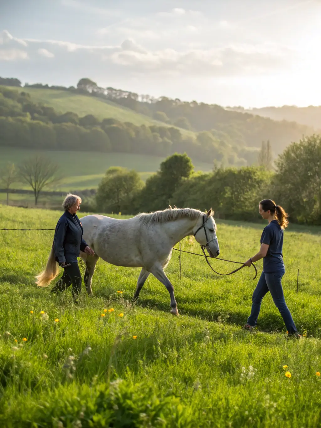 A heartwarming image showing a therapeutic riding session at VERDILLE ATTELAGES, highlighting the positive impact on participants' well-being.